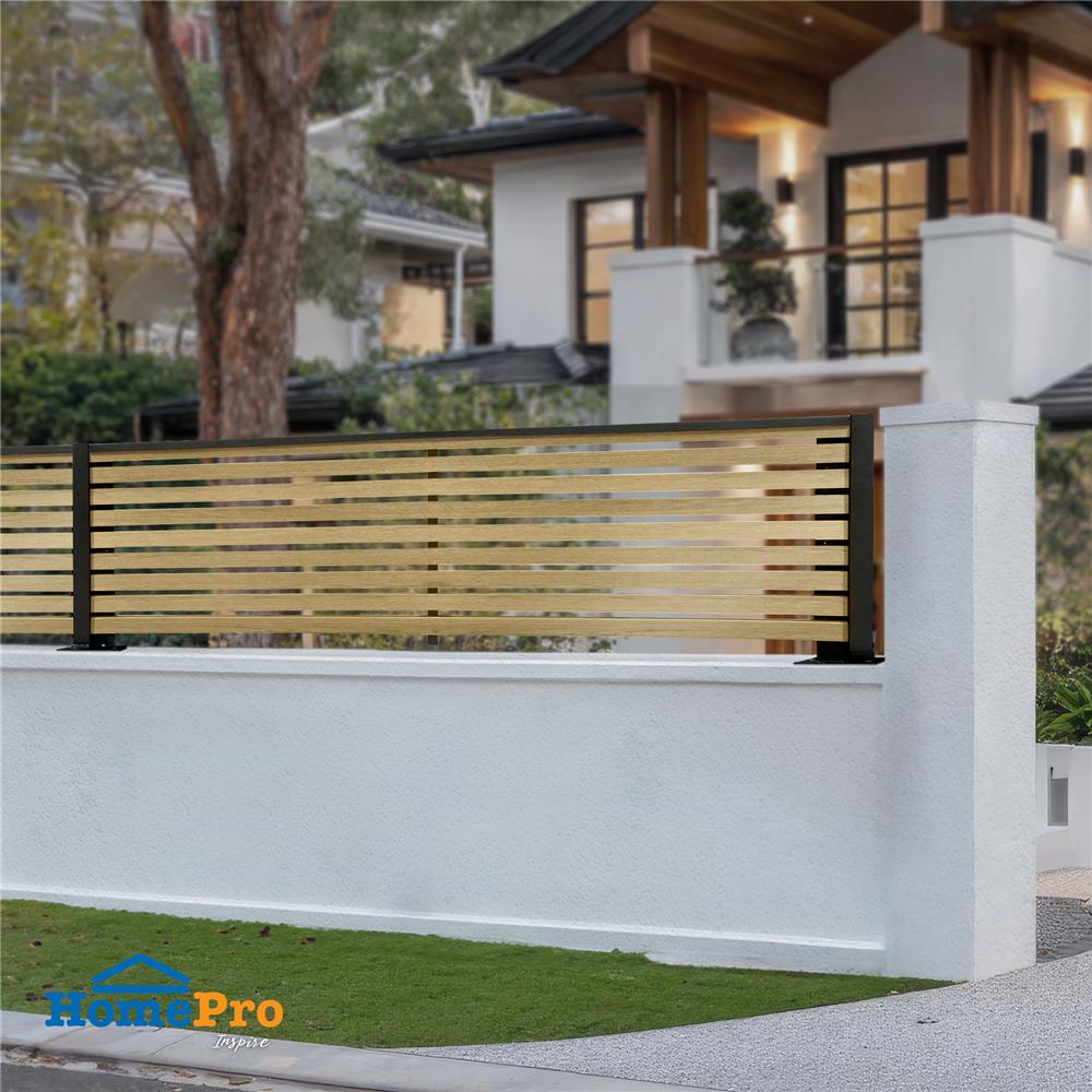 รั้วบังตาโปร่ง SUNSHIELD S124 SET A 1.0x2.4 ม. สีโอ๊ค