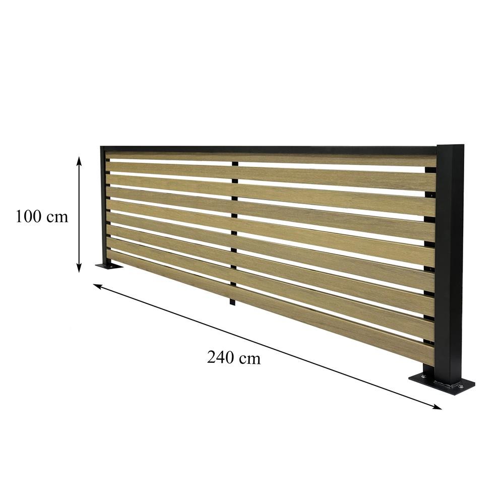 รั้วบังตาโปร่ง SUNSHIELD S124 SET A 1.0x2.4 ม. สีโอ๊ค