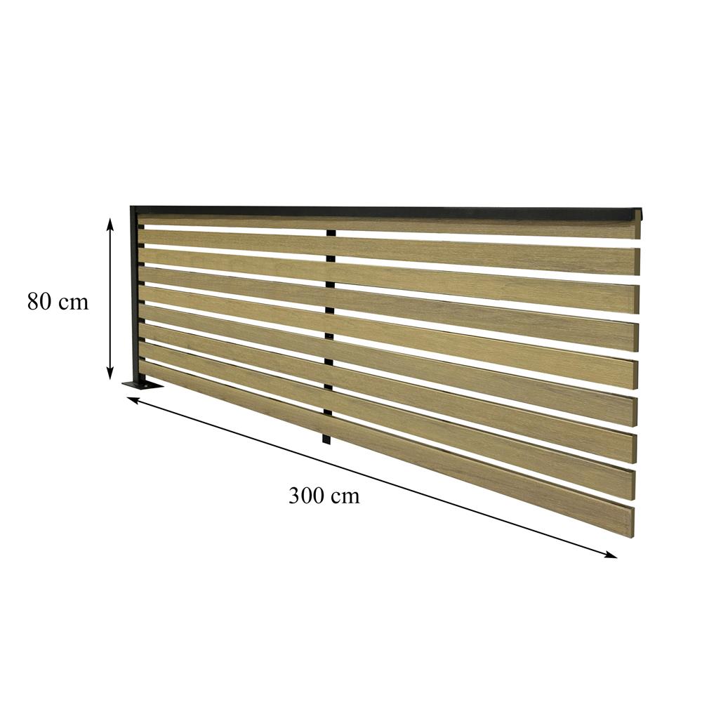 รั้วบังตาโปร่ง SUNSHIELD S830 SET B 0.8x3.0 ม. สีโอ๊ค