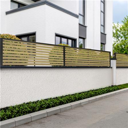 รั้วบังตาโปร่ง SUNSHIELD S830 SET B 0.8x3.0 ม. สีโอ๊ค_4