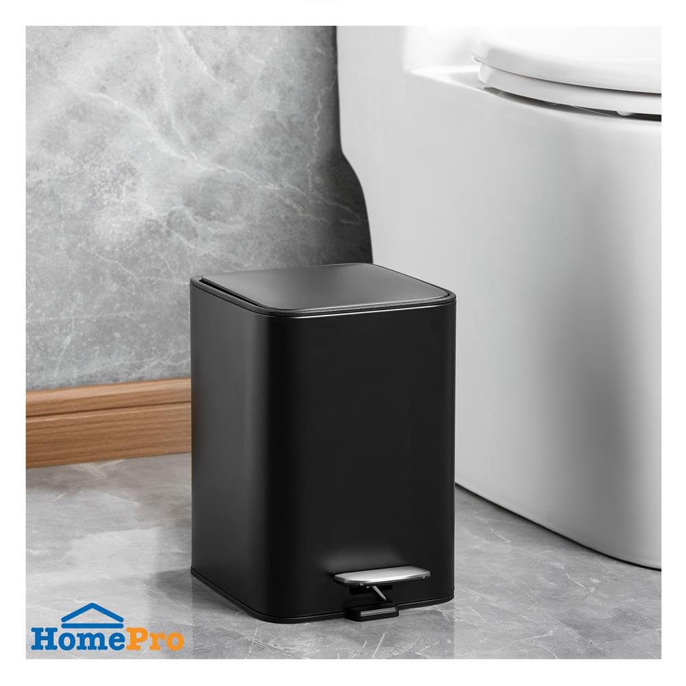 ถังขยะเหยียบเหลี่ยม ACCO VELUXE 5 ลิตร สีดำ