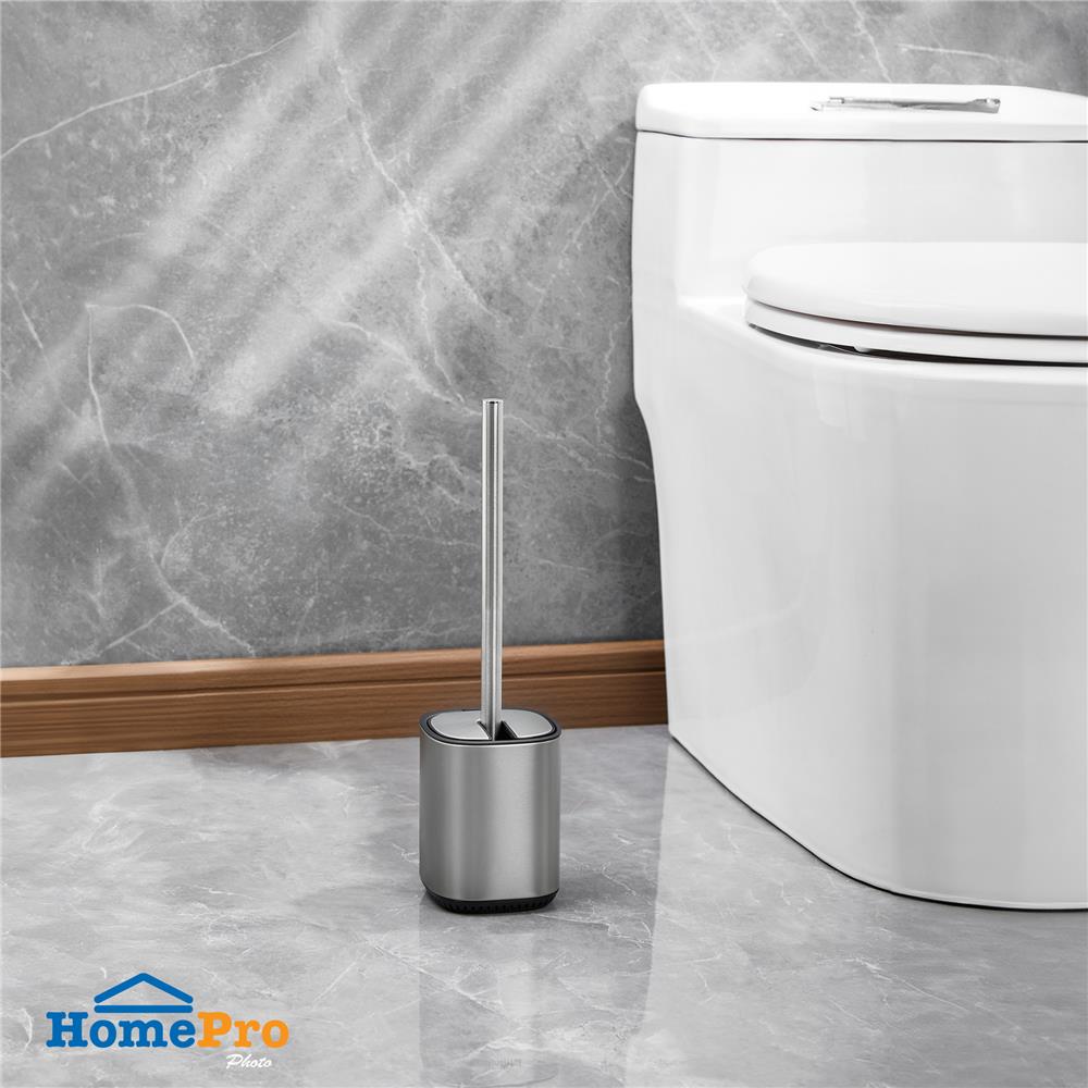 ชุดแปรงล้างสุขภัณฑ์พร้อมฐาน ACCO VELUXE สีเงิน