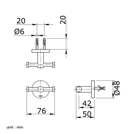 ขอแขวนผ้า TOTO TX704AES-PFG สีทอง_1