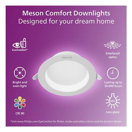 ดาวน์ไลท์ LED PHILIPS MESON COMFORT 5 นิ้ว 13 วัตต์ WARM WHITE สีขาว_5
