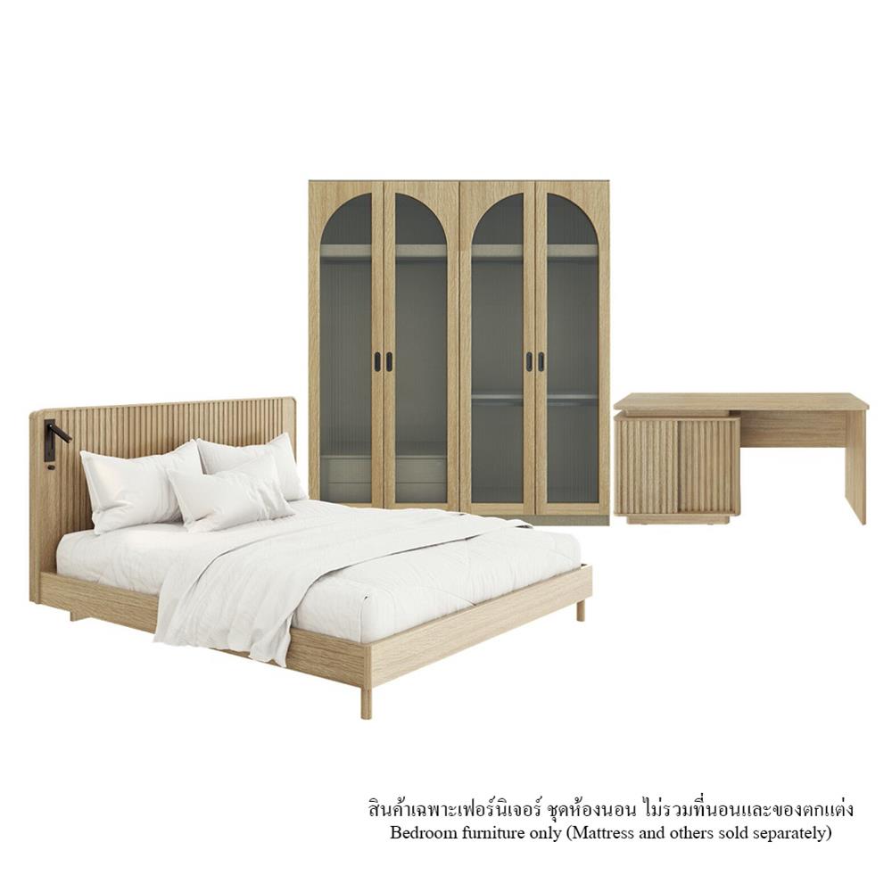 ชุดห้องนอน 6 ฟุต SB FURNITURE VALLEY 59063078 สีน้ำตาล