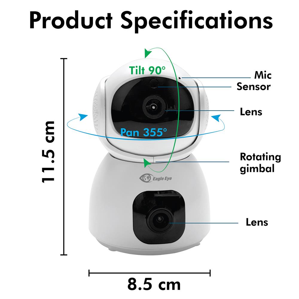กล้องวงจรปิดภายใน 2 เลนส์ EAGLE EYE EG-AT253D 3+3MP 3 ล้านพิกเซล 1 แถม 1