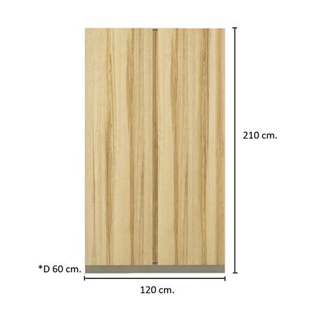 ตู้เสื้อผ้า 2 บานเปิด KONCEPT BLOX 19235301 120 ซม. สีน้ำตาล_2