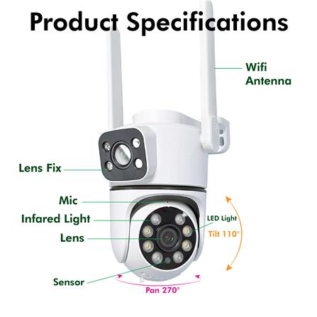 กล้องวงจรปิดภายนอก 2 เลนส์ EAGLE EYE EG-IP253DW1 3+3MP 3 ล้านพิกเซล (ชุด 1 แถม 1)_10