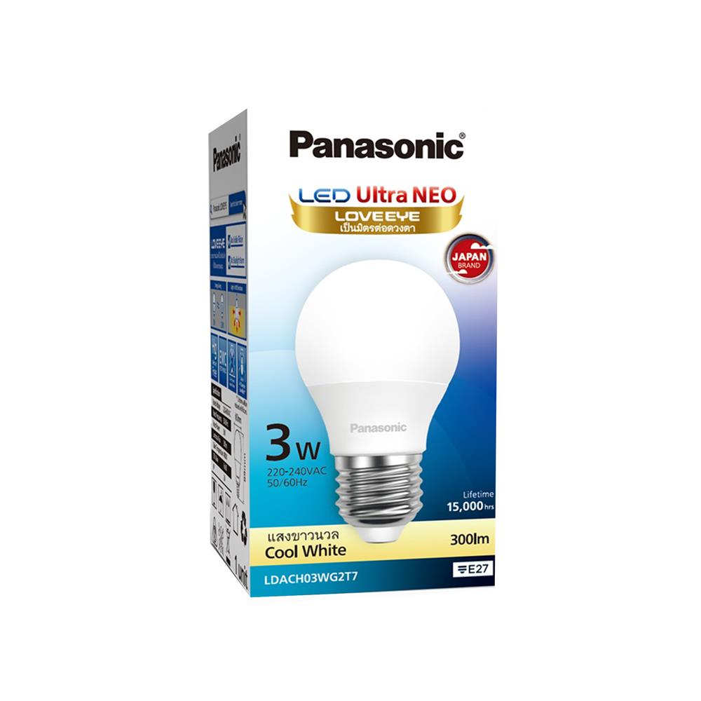 หลอด LED PANASONIC ULTRA NEO 3 วัตต์ COOL WHITE E27