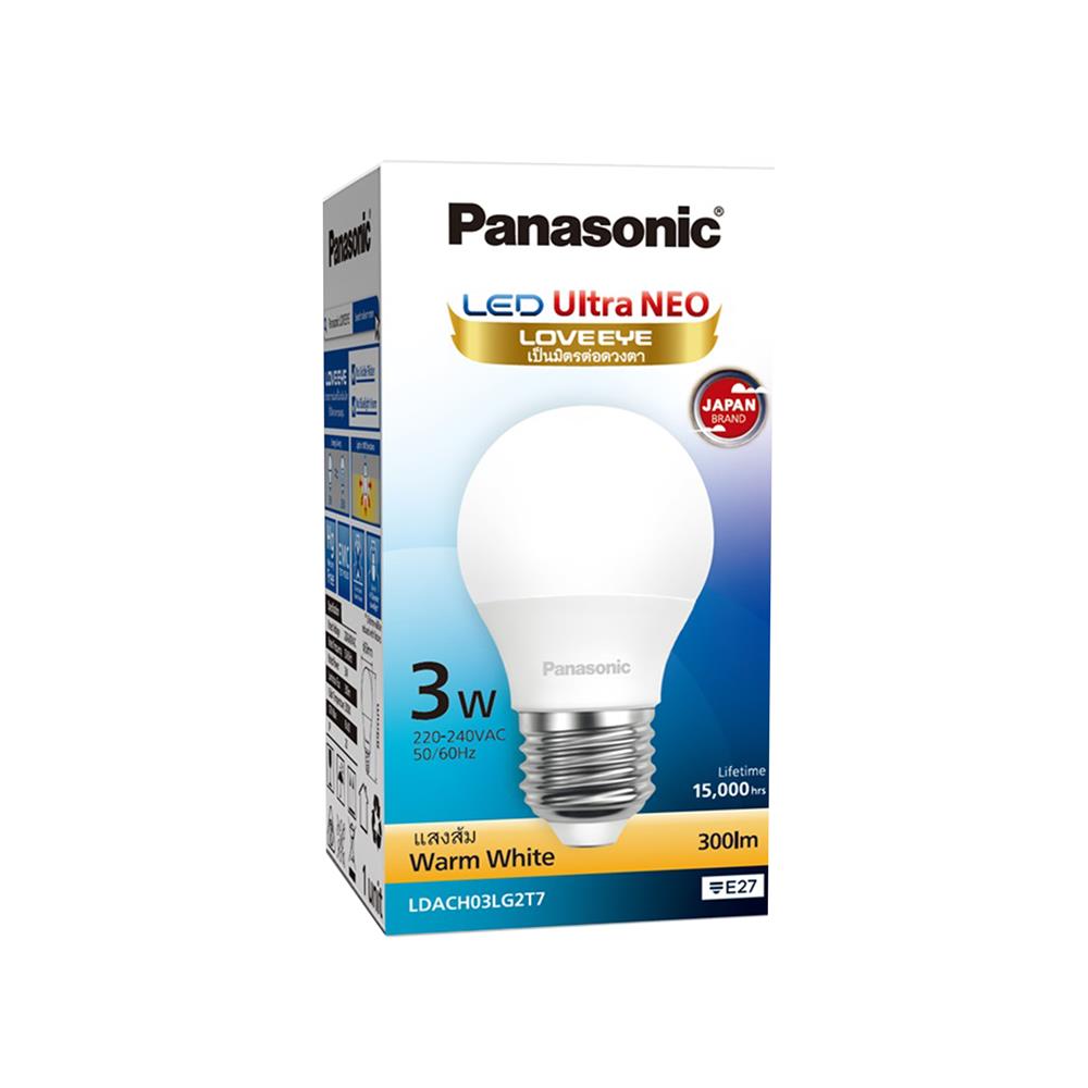 หลอด LED PANASONIC ULTRA NEO 3 วัตต์ WARM WHITE E27