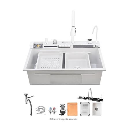 ซิงค์ฝัง 1 หลุม S-FLO NL0061 SM8046-S02WH สีขาว_0