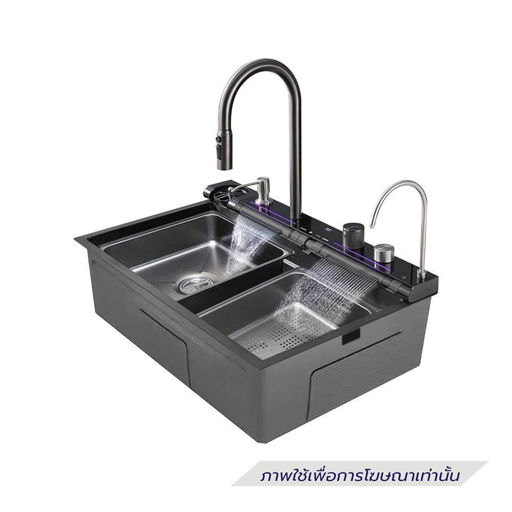 ซิงค์ฝัง 1 หลุม S-FLO NL0059 SM8046-S02B สีดำ