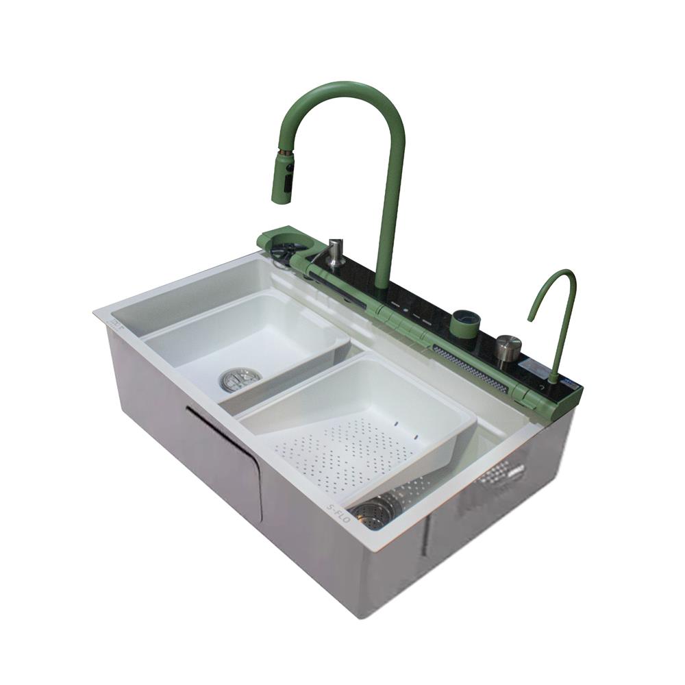 ซิงค์ฝัง 1 หลุม S-FLO NL0215 8046 SM01S-WG สีขาว