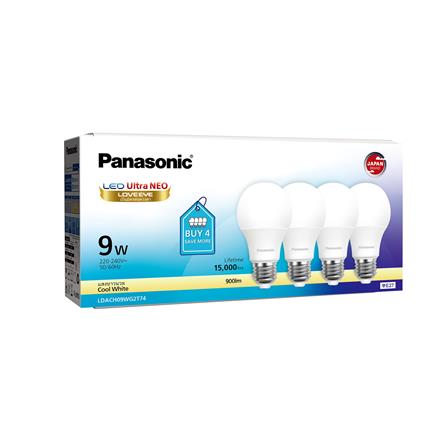 หลอด LED PANASONIC ULTRA NEO 9 วัตต์ COOL WHITE E27 (แพ็ก 4 ชิ้น)_2