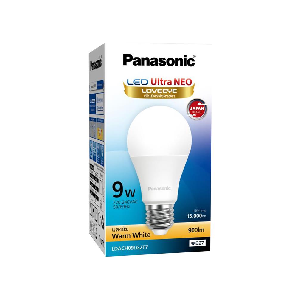 หลอด LED PANASONIC ULTRA NEO 9 วัตต์ WARM WHITE E27