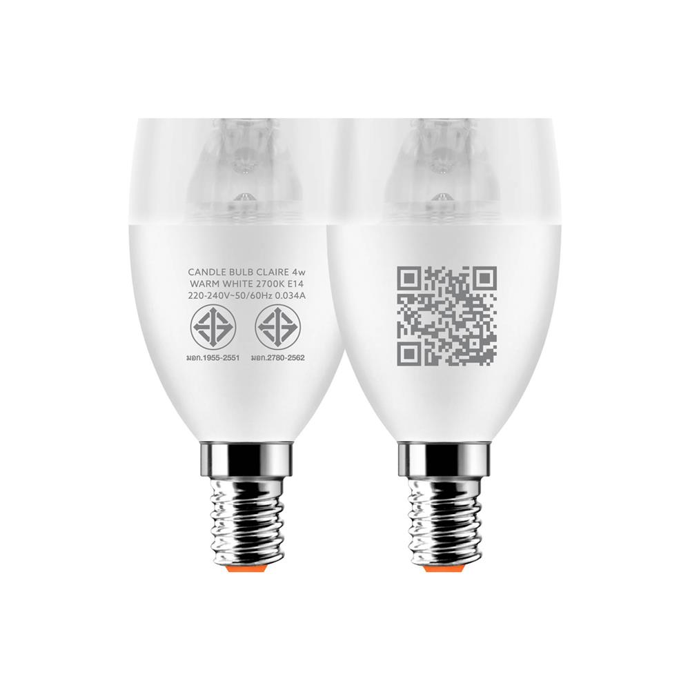 หลอด LED LAMPTON CANDLE CLAIRE 4 วัตต์ WARM WHITE E14