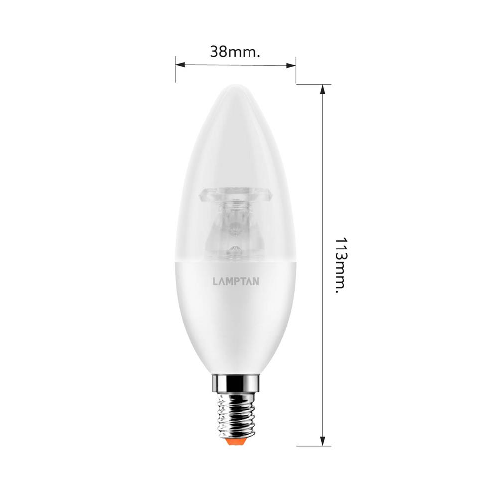 หลอด LED LAMPTON CANDLE CLAIRE 4 วัตต์ WARM WHITE E14