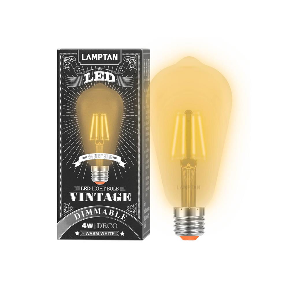 หลอด LED LAMPTON VINTAGE DIM DECO 4 วัตต์ WARM WHITE E27
