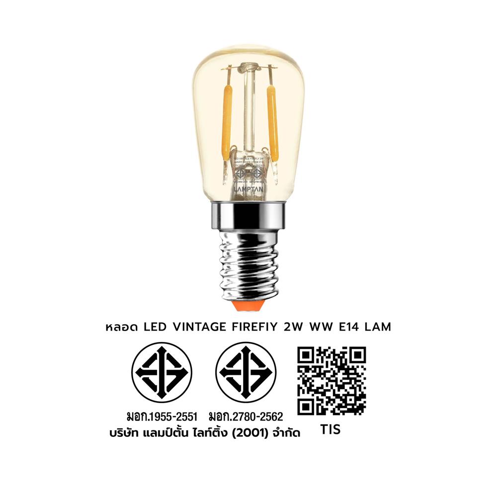 หลอด LED LAMPTAN VINTAGE FIREFIY 2 วัตต์ WARM WHITE E14