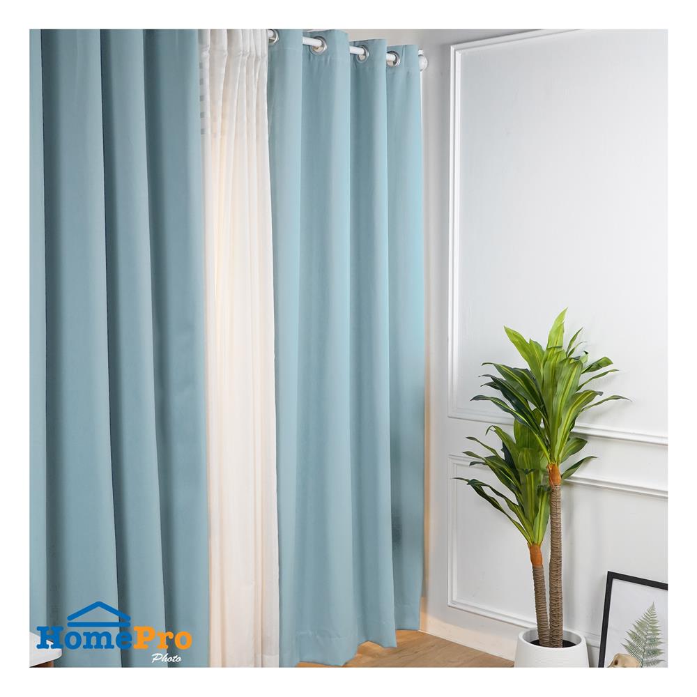 ผ้าม่าน EYELET HOME LIVING STYLE EASY UV 150X220 ซม. สีฟ้า