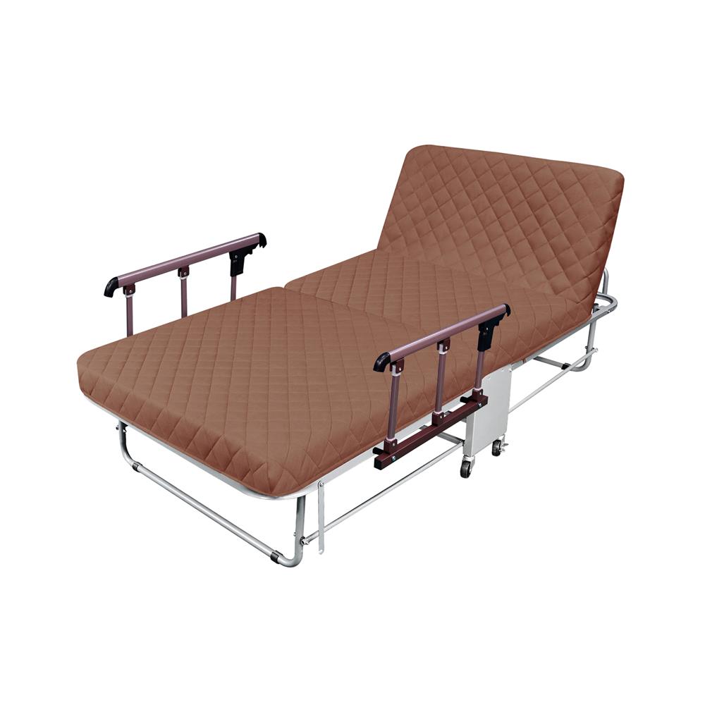 เตียงพับพร้อม TOPPER ราวกั้นพับได้ THAIBULL OLT237-75H สี BROWN