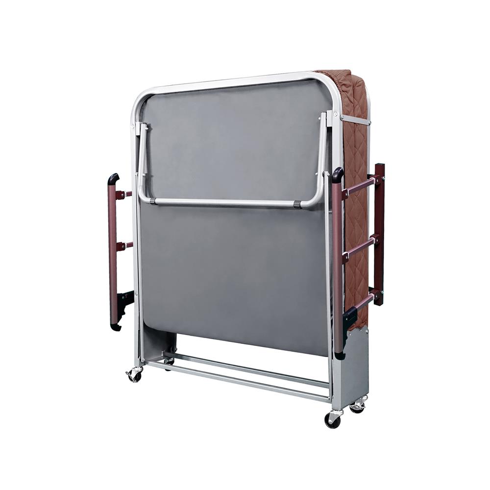 เตียงพับพร้อม TOPPER ราวกั้นพับได้ THAIBULL OLT237-75H สี BROWN