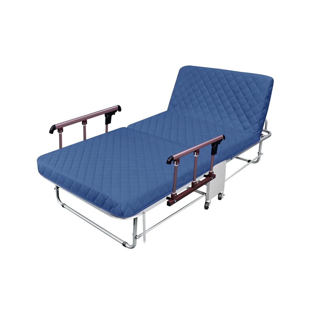 เตียงพับพร้อม TOPPER ราวกั้นพับได้ THAIBULL OLT237-75H สี BLUE