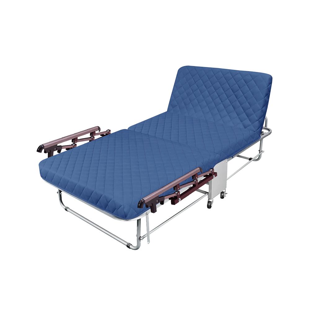 เตียงพับพร้อม TOPPER ราวกั้นพับได้ THAIBULL OLT237-75H สี BLUE