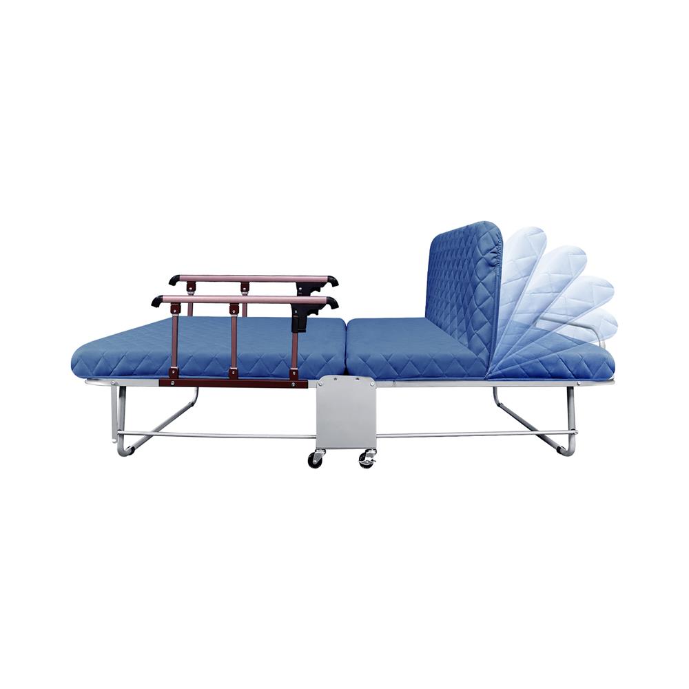 เตียงพับพร้อม TOPPER ราวกั้นพับได้ THAIBULL OLT237-75H สี BLUE