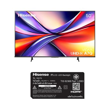 ทีวีแอลอีดี 50 นิ้ว HISENSE (4K, LED, VIDAA) 50A7Q_5