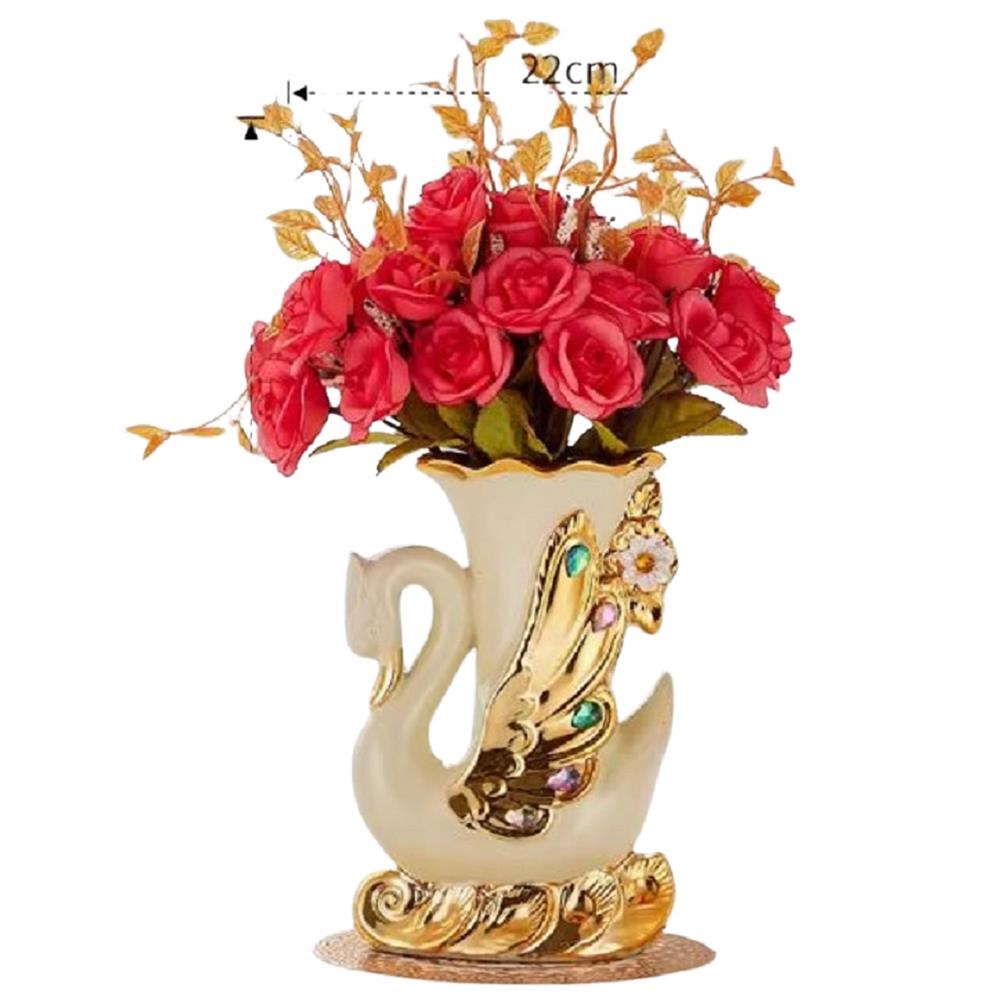 ของตกแต่ง แจกันพร้อมกุหลาบแดง CT209E041_13 สีแดง_1