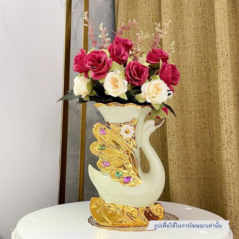 ของตกแต่ง แจกันพร้อมกุหลาบแดง CT209E041_13 สีแดง