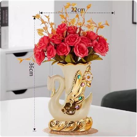 ของตกแต่ง แจกันพร้อมกุหลาบแดง CT209E041_13 สีแดง_2