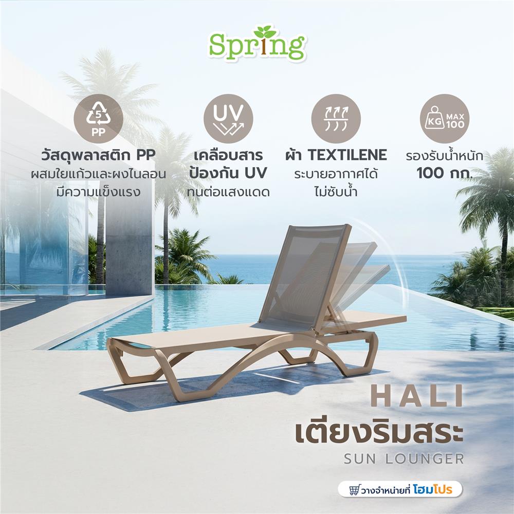 เตียงริมสระ SPRING HALI สีน้ำตาล