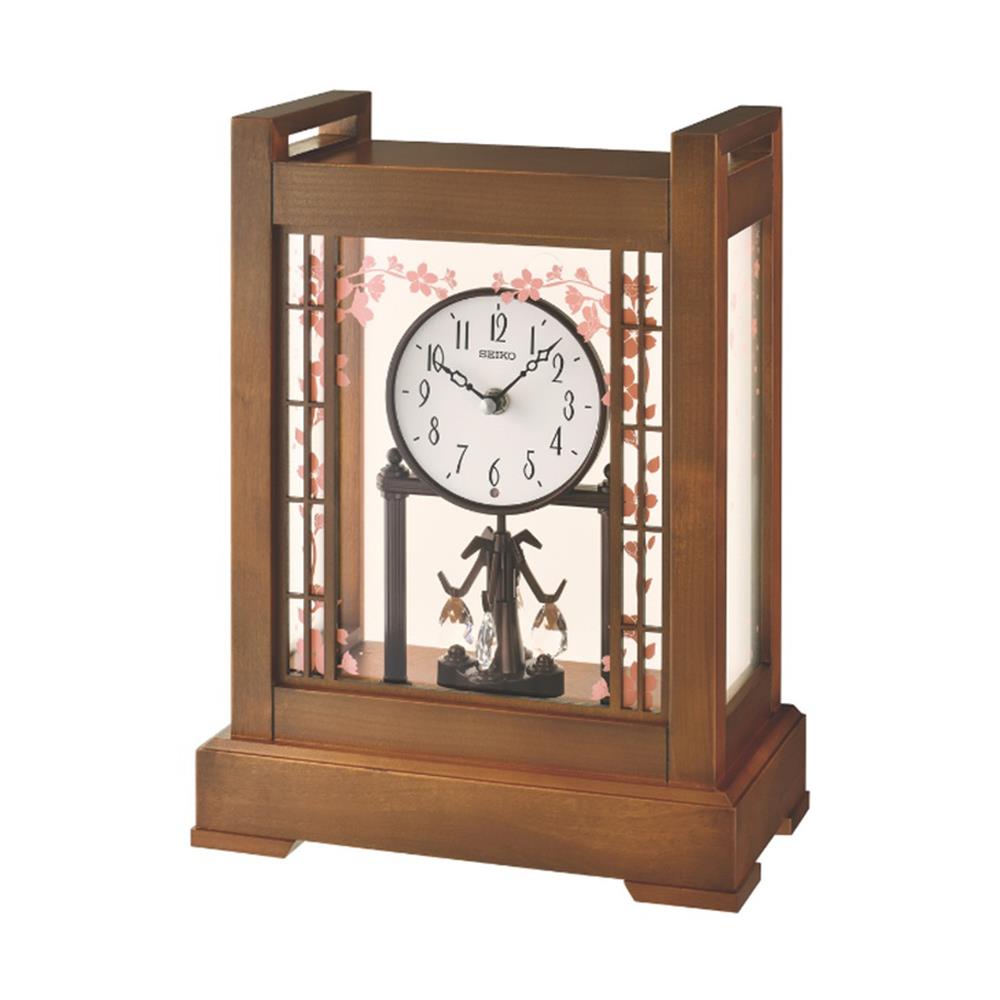 นาฬิกาตั้งโต๊ะ SEIKO CLOCKS 13X9.8 นิ้ว สีน้ำตาล