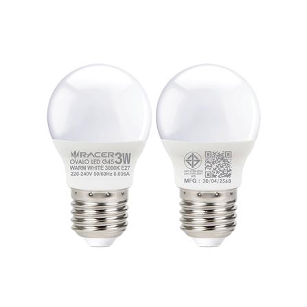 หลอด LED RACER G45 OVALO 3 วัตต์ WARM WHITE E27 (2 แถม 2)_2