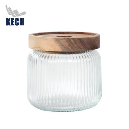 ขวดโหลแก้ว ฝาดึง 270 มล. KECH TIMBER_0