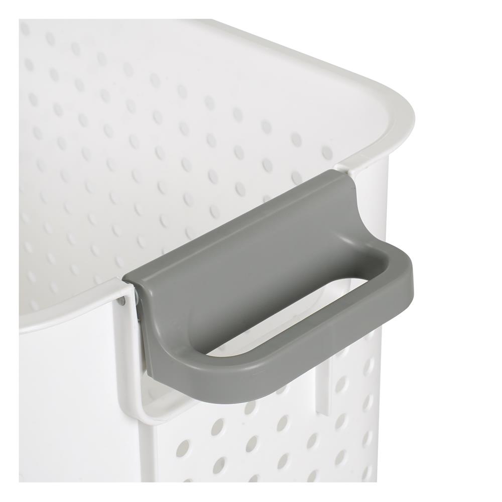 ตะกร้าผ้าเหลี่ยมสูงมีล้อ PLIM OLIS SIZE L สีขาว