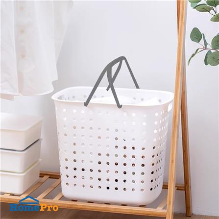 ตะกร้าผ้าเหลี่ยมหูหิ้ว PLIM OLEN SIZE L สีขาว_4