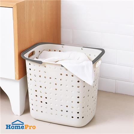 ตะกร้าผ้าเหลี่ยมหูหิ้ว PLIM OLEN SIZE L สีขาว_7