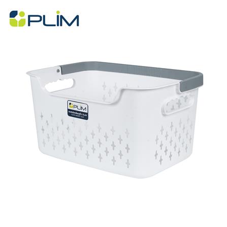 ตะกร้าผ้าเหลี่ยมเตี้ยหูหิ้ว PLIM OLAV SIZE S สีขาว_0