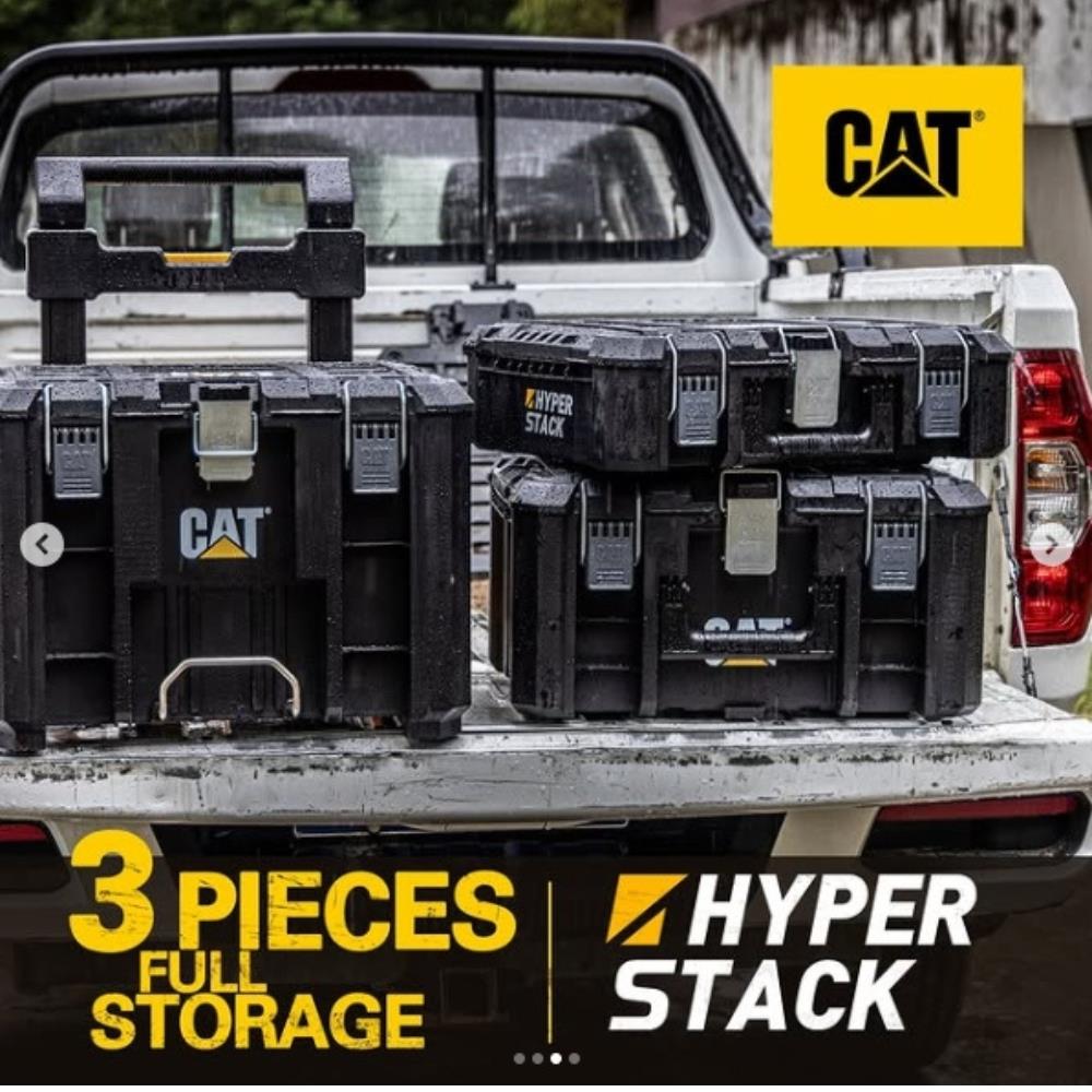 ชุดกล่องเครื่องมือล้อลาก 3 ชิ้น CAT DA41005 สีดำ/เหลือง