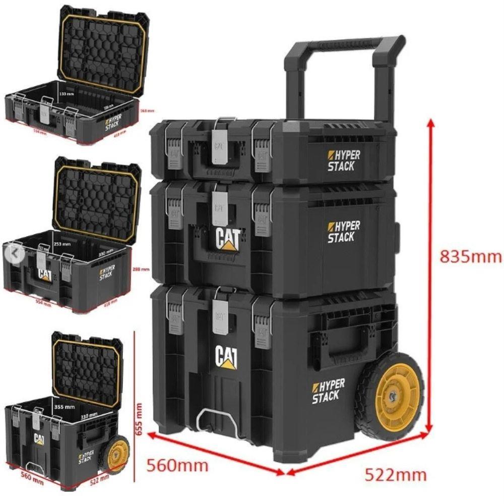 ชุดกล่องเครื่องมือล้อลาก 3 ชิ้น CAT DA41005 สีดำ/เหลือง