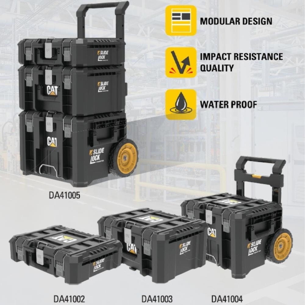 ชุดกล่องเครื่องมือล้อลาก 3 ชิ้น CAT DA41005 สีดำ/เหลือง