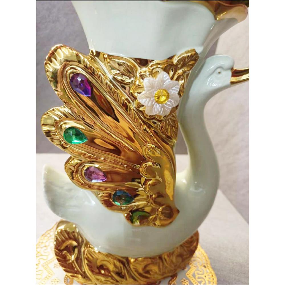 ของตกแต่ง แจกันพร้อมกุหลาบ INTERY CT209E041_14 สีฟ้า