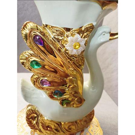 ของตกแต่ง แจกันพร้อมกุหลาบ INTERY CT209E041_14 สีฟ้า_2