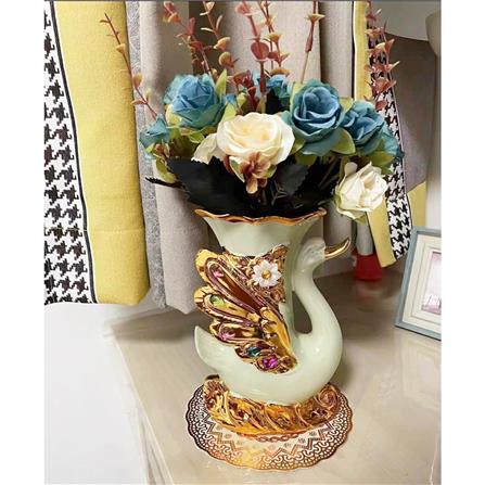 ของตกแต่ง แจกันพร้อมกุหลาบ INTERY CT209E041_14 สีฟ้า_7