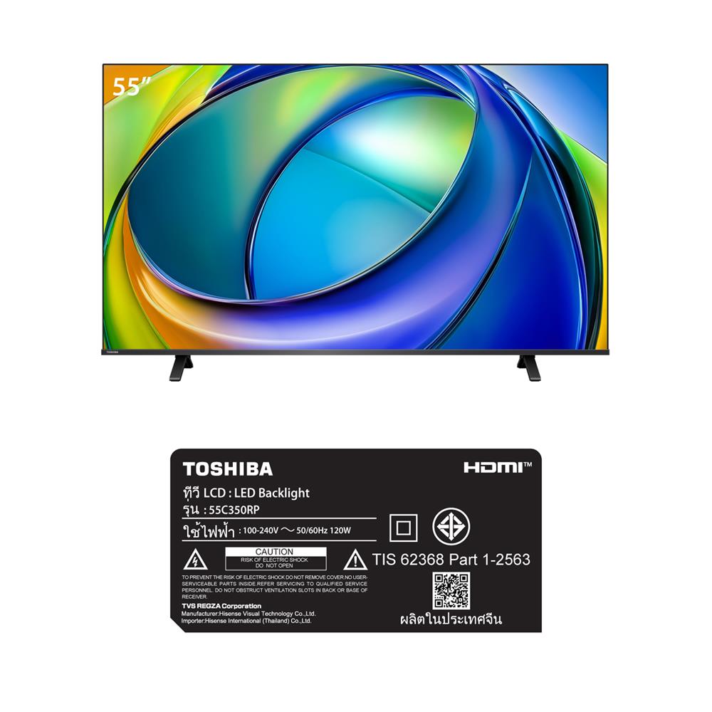 ทีวีแอลอีดี 55 นิ้ว TOSHIBA (4K, LED, VIDAA) 55C350RP
