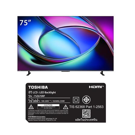 ทีวีมินิแอลอีดี 75 นิ้ว TOSHIBA (4K, MINI LED, VIDAA) 75Z670RP_8