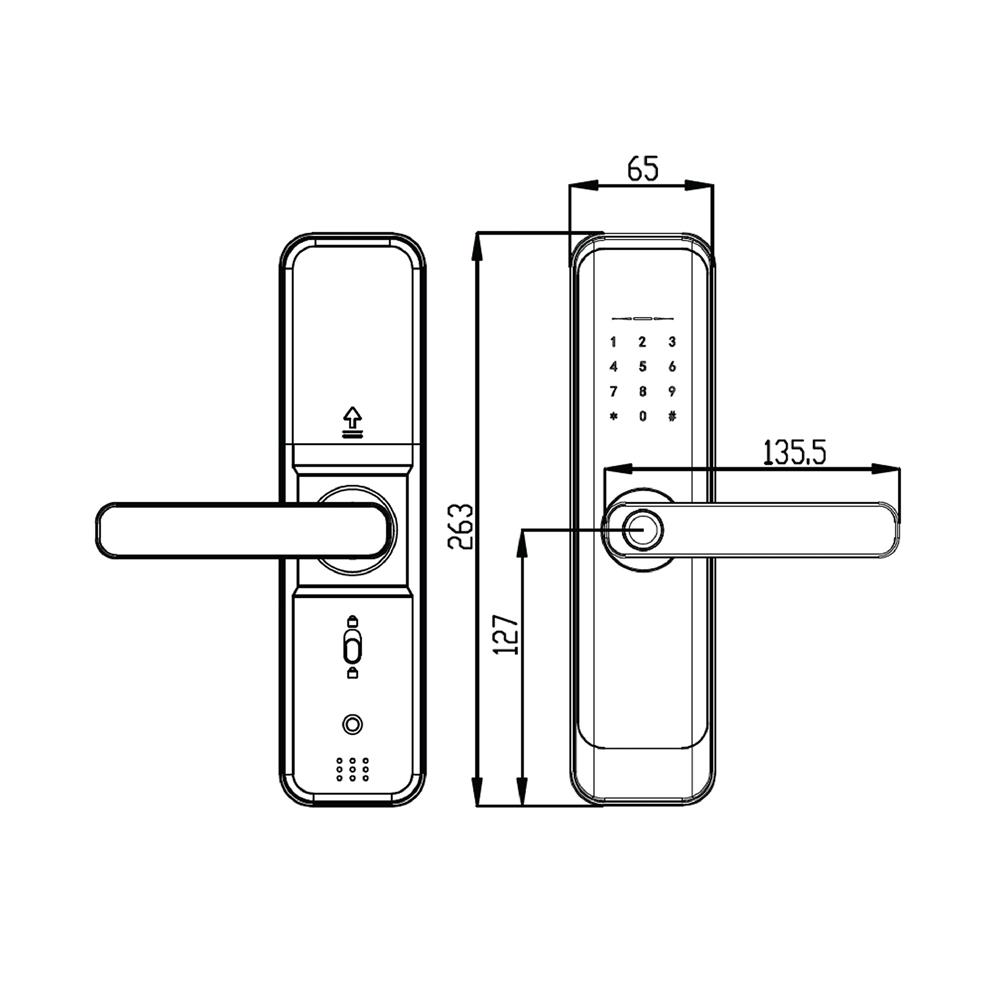 กลอนดิจิตอล COLT W961 สีดำ